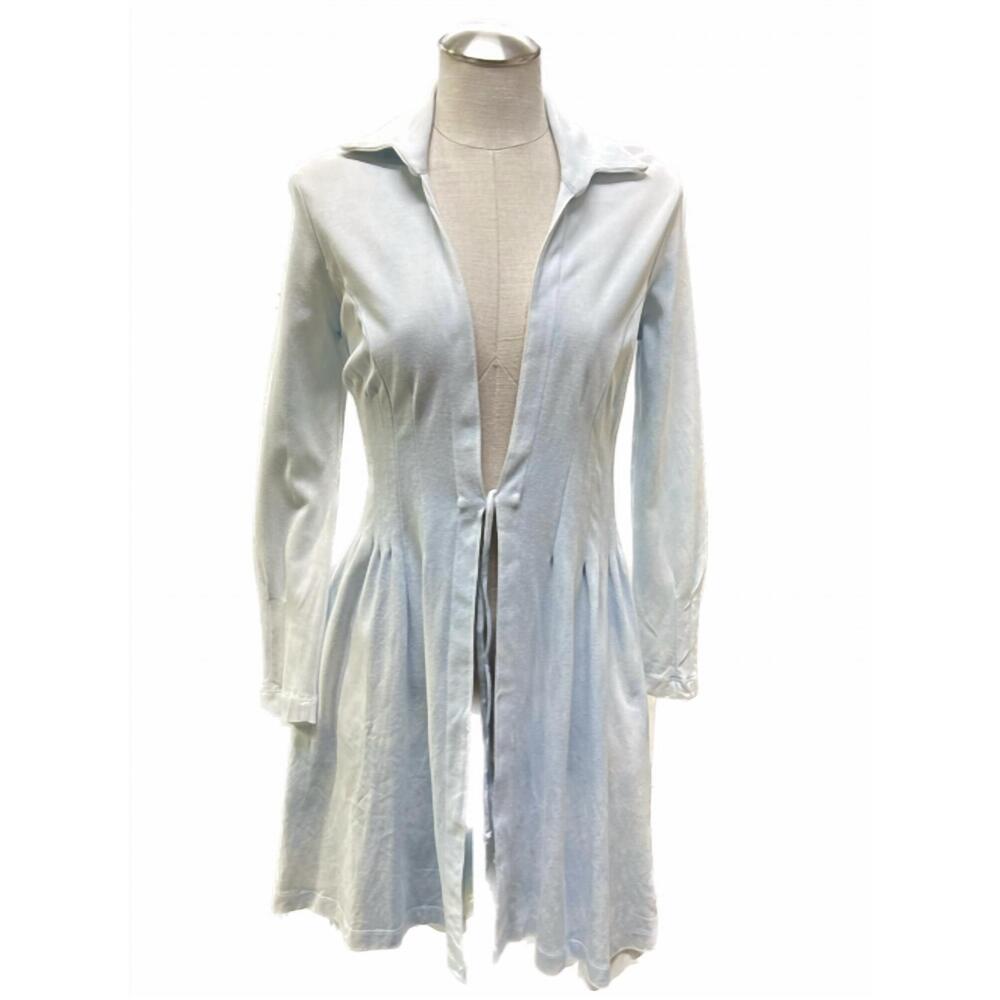 NEW ONE ESSENCE victoria knit pleated duster in dark indigo cloud